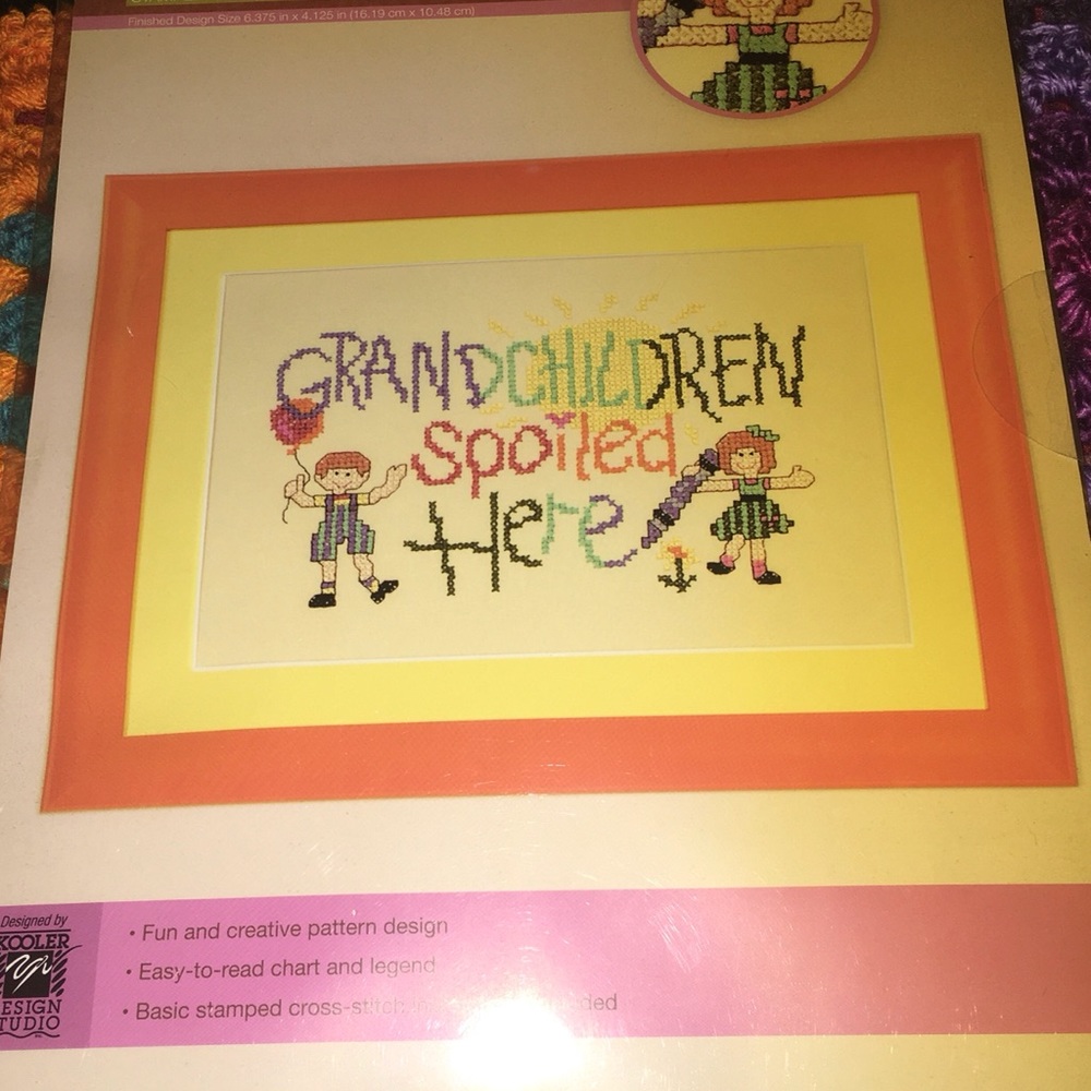 Artiste New Embroidery kit Grandchildren spoiled here  6.37” by 4.12 “